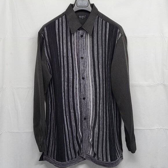 Pronti By Phita Mens Cardigan Shirt Sweater XL Button Up Long Sleeve Striped - Picture 1 of 15